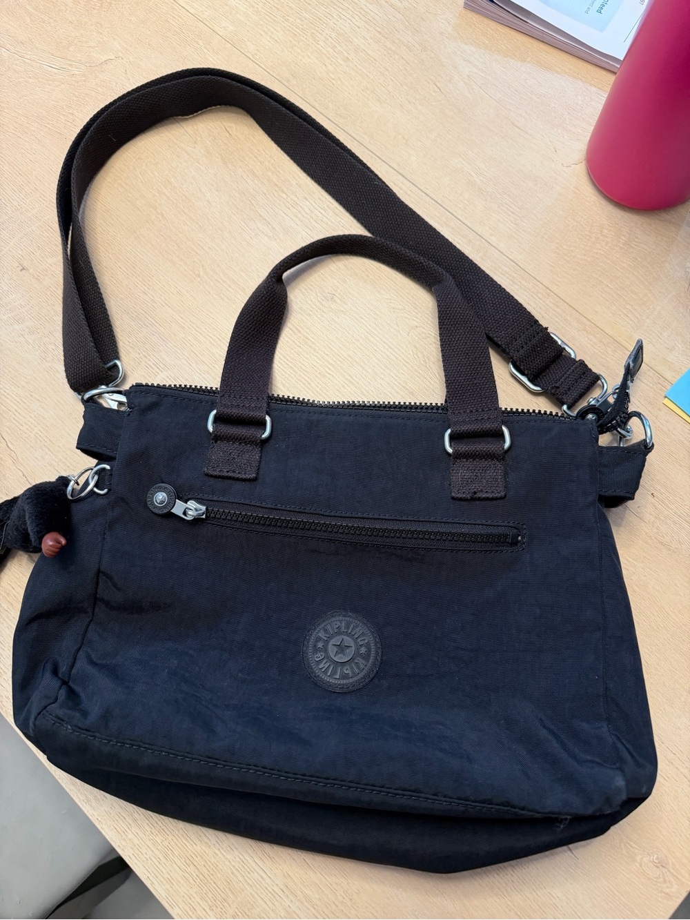 Kipling ‘Pilar’ Black Nylon Crossbody Messenger Bag